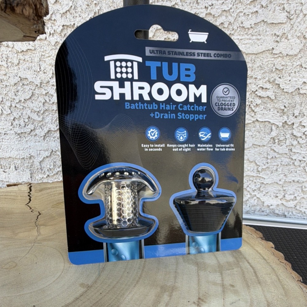 TubShroom Ultra Stainless Steel Combo Drain Strainer & Stopper Set for Bathtub